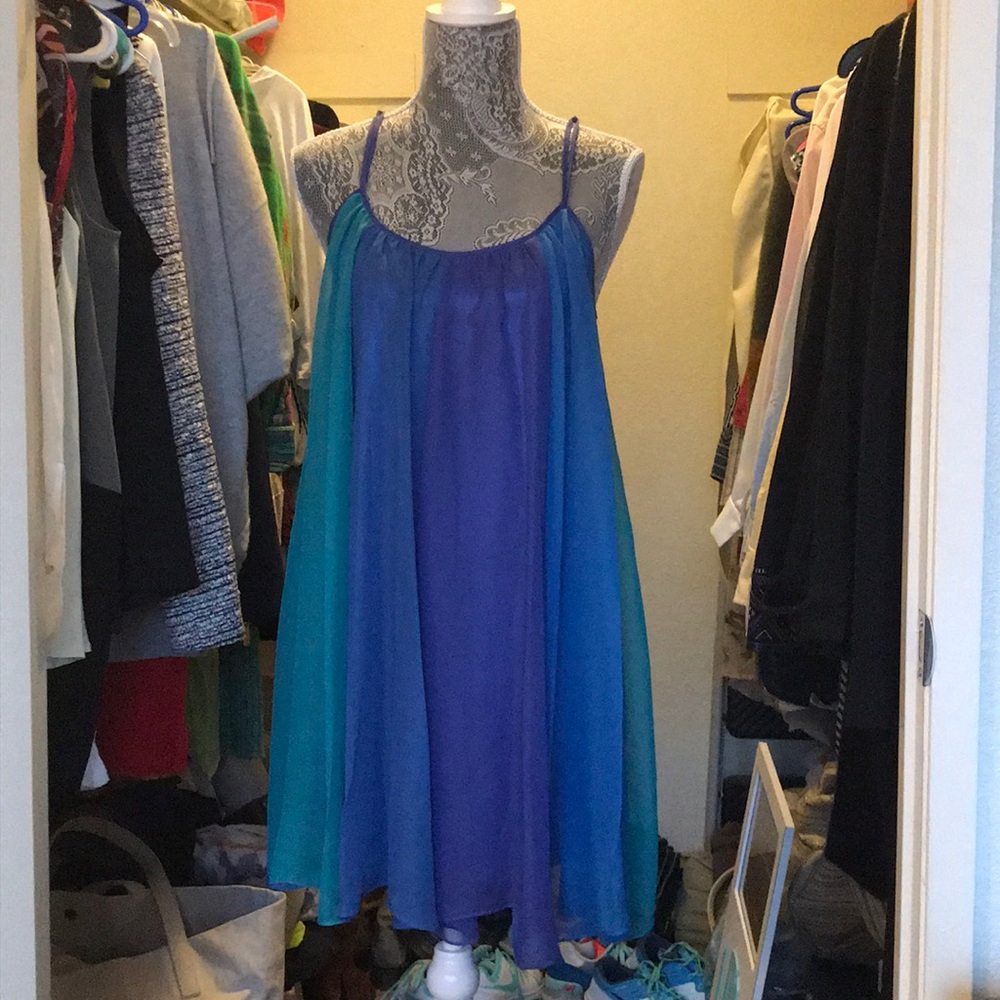 Free People XS Tri Color Blue dress